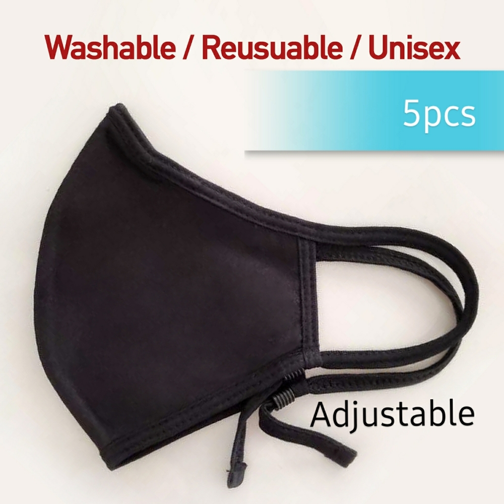 5pcs face mask washable reusable adjustable unisex